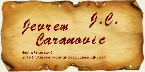 Jevrem Caranović vizit kartica
